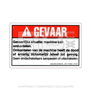 ADHESIVO COMPATIBLE REF GE 31060 013A HOLANDES