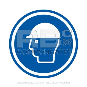 ADHOB01 NORMA EN ISO 7010 ADH. OBLIG. USO DE CASCO- 90x90mm