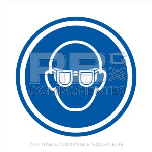 ADHOB03 NORMA EN ISO 7010 -ADH. OBLIG. USO DE GAFAS - 90x90mm