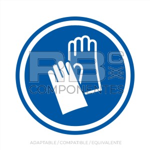 ADHOB04 NORMA EN-ISO 7010 -ADH. OBLIG. USO DEGUANTES - 90x90mm