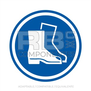 ADHOB06 - NORMA EN-ISO 7010 - ADH. OBLIG. USO DE BOTAS - 90x90mm