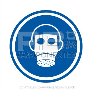 ADHOB08 - NORMA EN-ISO 7010 - ADH. OBLIG. USO DE MASCARA - 90x90mm