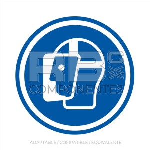ADHOB09 - NORMA EN-ISO 7010 - ADH. OBLIG. USO DE PANTALLA PROTECTORA - 90x90mm