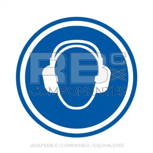 ADHOB16 - NORMA EN-ISO 7010 - ADH. OBLIG. USO DE PROTECCION ACUSTICA - 90x90mm