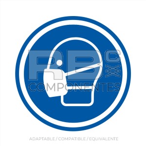 ADHOB32 - NORMA EN-ISO 7010 - ADH. OBLIG. USO DE MASCARILLA - 90x90mm