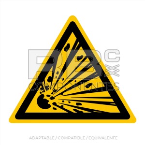 ADHAD02 - NORMA EN-ISO 7010 - ADH. ADVERTENCIA RIESGO DE EXPLOSION - 110x90mm