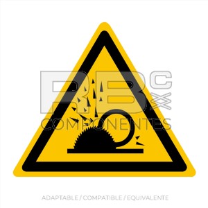 ADHAD27 - NORMA EN-ISO 7010 - ADH. ADVERTENCIA PELIGRO PROYECCION DE PARTICULAS - 110x90mm