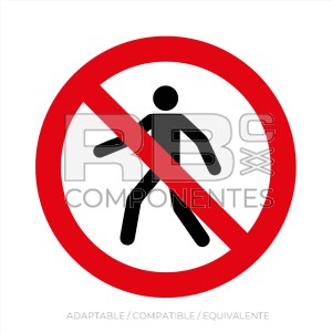 ADHPR24 – NORMA EN-ISO 7010 – ADH. PROH. EL PASO A PERSONAS AJENAS A LA OBRA – 90x90mm