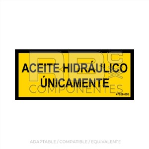ADHESIVO ACEITE HIDRAULICO UNICAMENTE 275x75mm