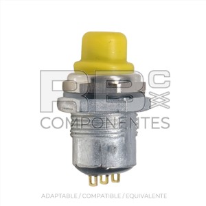 PULSADOR DOBLE CONTACTO CON CAPUCHON AMARILLO