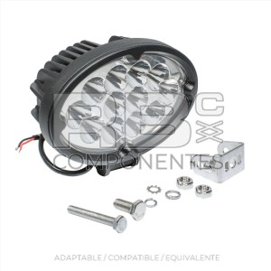 FARO OVALADO 12 LED TRANSPARENTE-36W 9V-32V