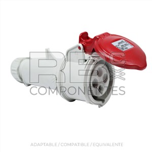 ENCHUFE H/ TRIFASICO 3+T 16 AMP ROJO