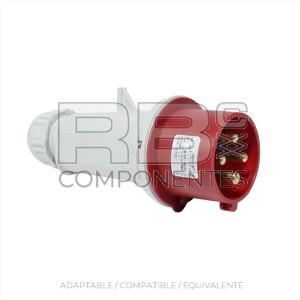 ENCHUFE M/ TRIFASICO 3+T 16 AMP ROJO
