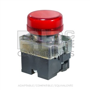 PILOTO ROJO CON SOPORTE Y CONTACTOS PARA BOMBILLA   12 V