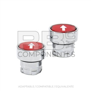 PULSADOR ROJO NORMAL CON FLECHA (FLUSH WITH ARROR MARKNIG)