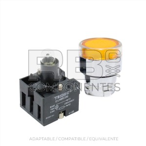 PULSADOR ILUMINADO AMBAR 230V CON RESISTENCIA 