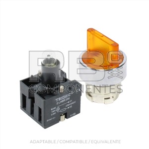 SELECTOR DE 3 POS. AMBAR CON RETORNO 230V 