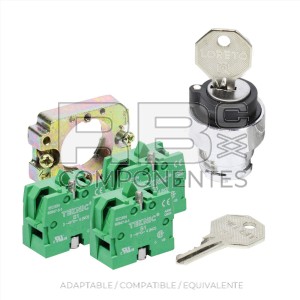 SELECTOR LLAVE 3 POSIC. CON SOPORTE+3 CAMARAS NO