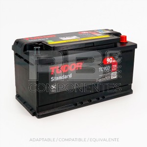 BATERIA ARRANQUE TUDOR STANDARD 90AH 353x175x190